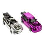 Набор машинок 1TOY Свист-авто серебряная и розовая