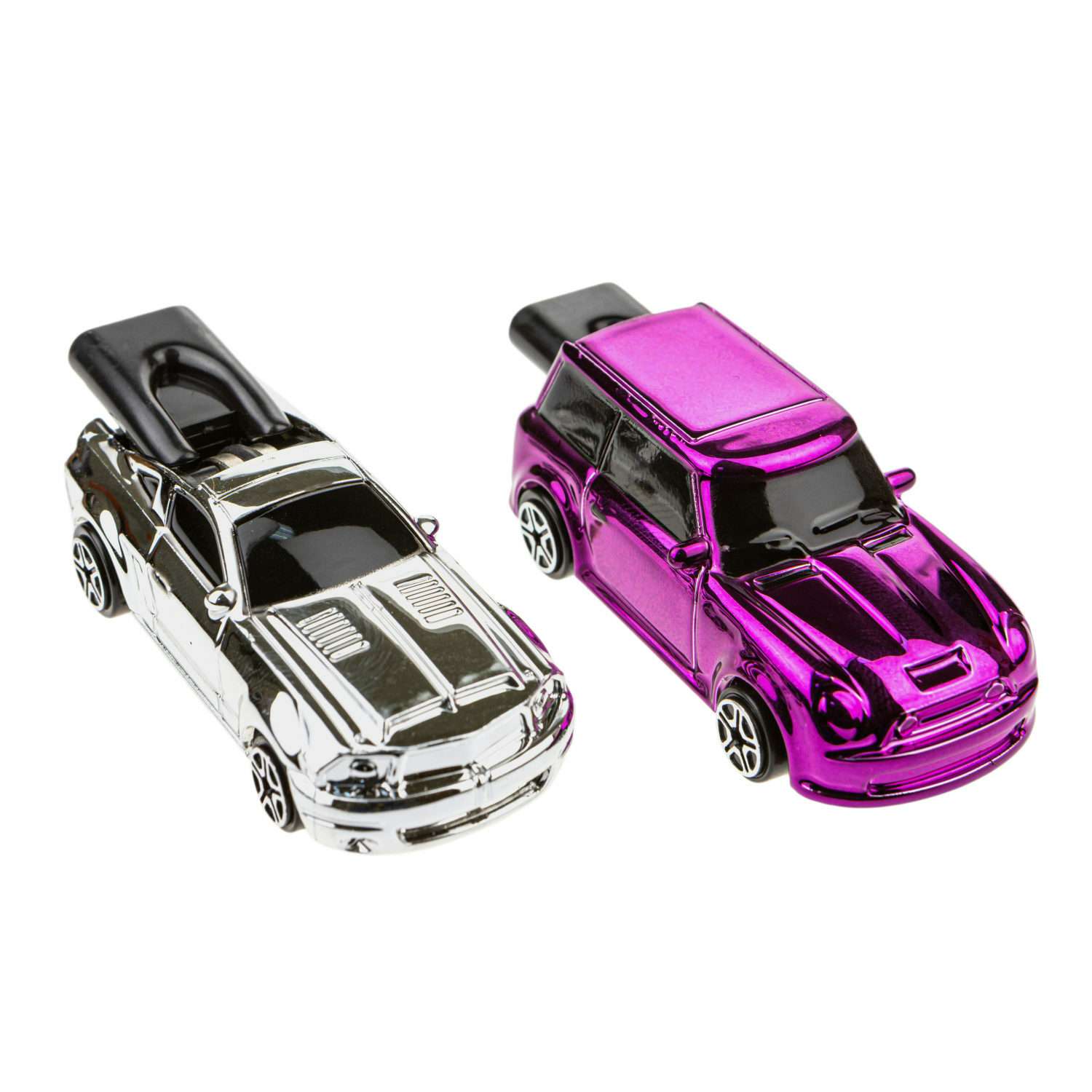 Набор машинок 1TOY Свист-авто серебряная и розовая Т20975-1 - фото 1