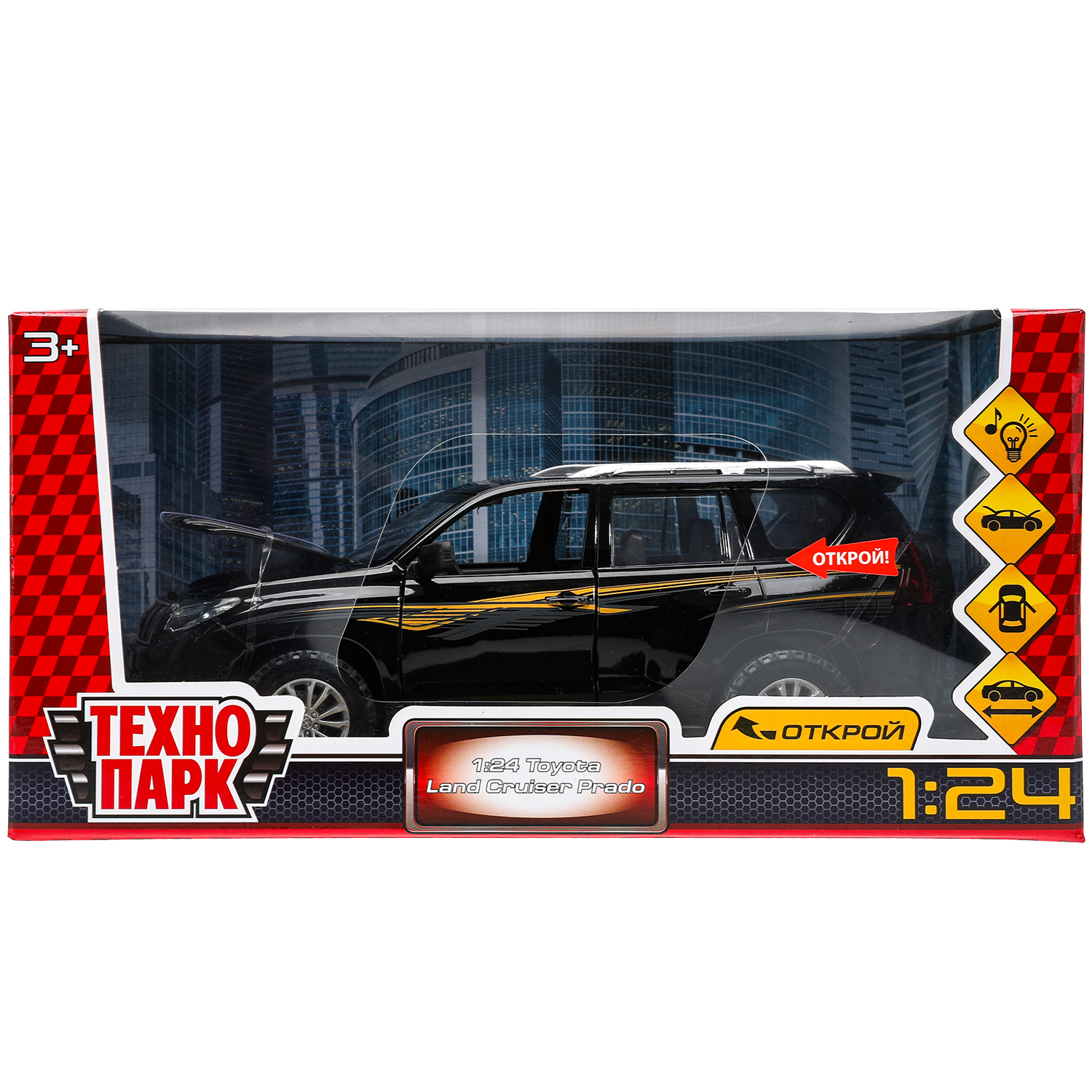 Автомобиль Технопарк Toyota 1:24 черный 380119 - фото 1