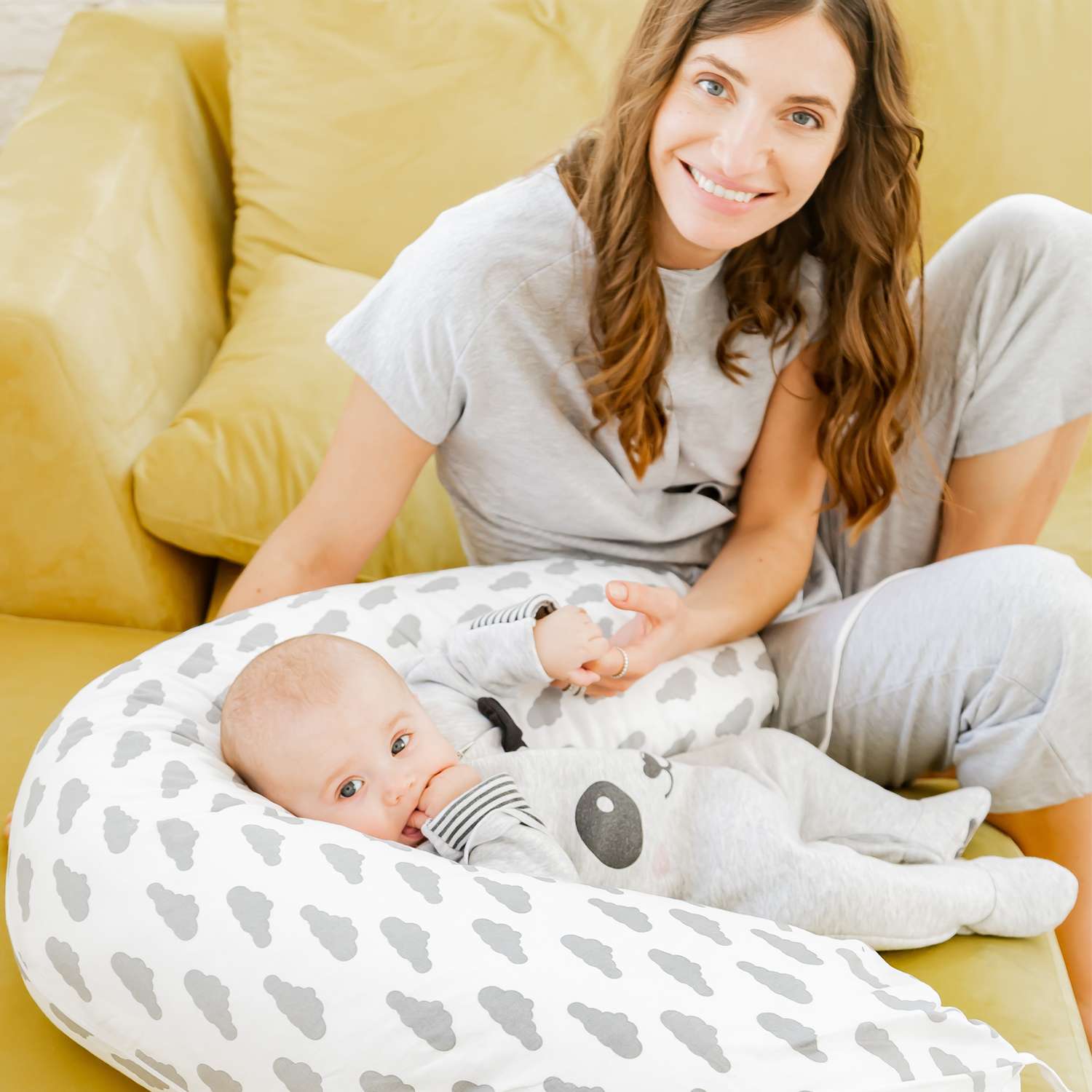 Подушка для беременных AmaroBaby 170х25 см Мышонок вид серый - фото 12