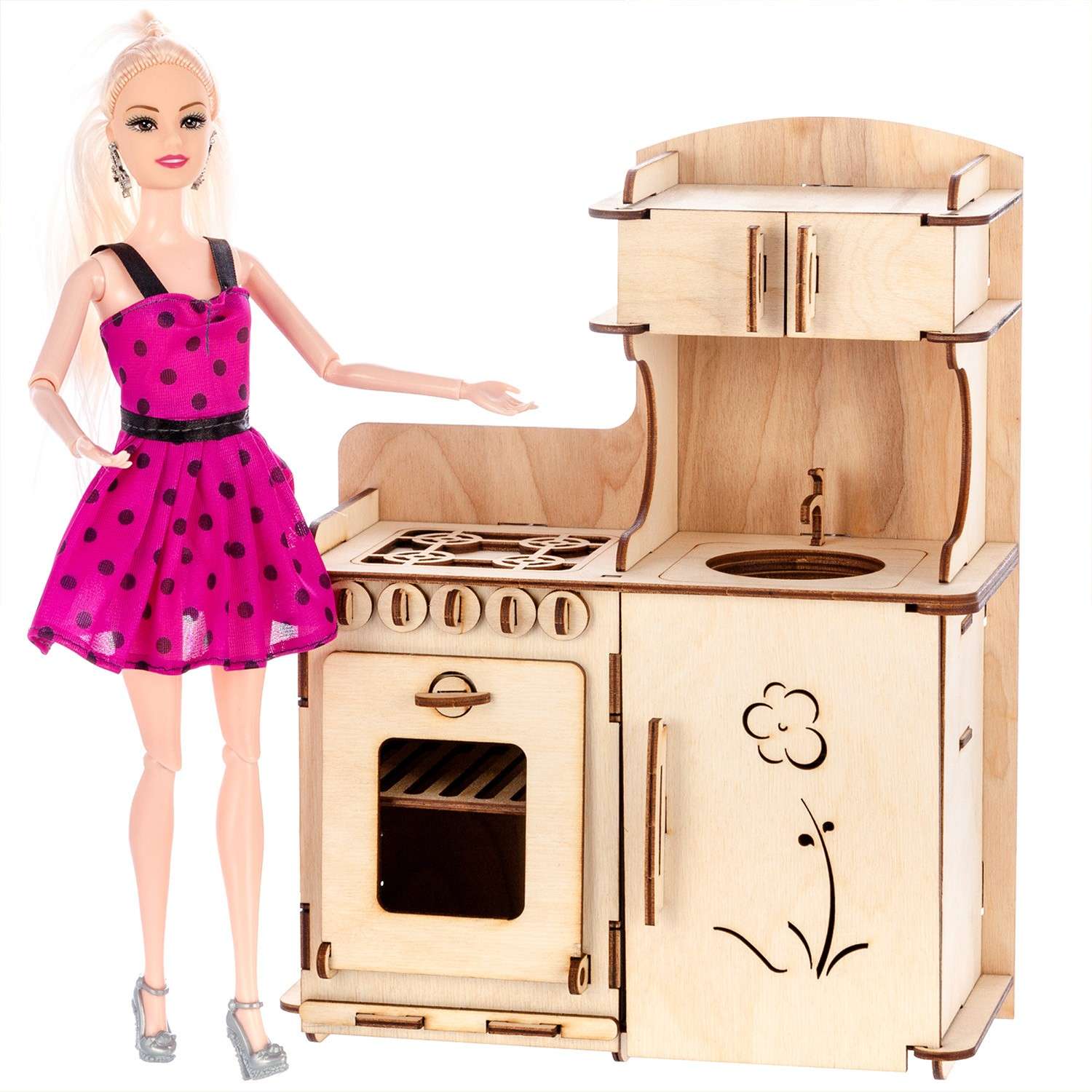 Конструктор Polly Игровая мебель «Кухонный гарнитур» для кукол до 30 см 27829775 - фото 2