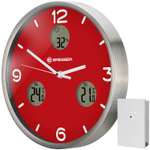 Часы настенные Bresser MyTime io NX Thermo/Hygro 30 см красные