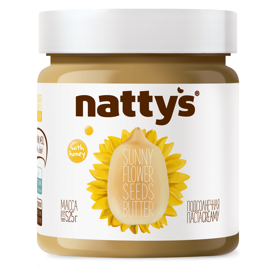 Паста семечки Nattys Sunny с мёдом 325 г - фото 1