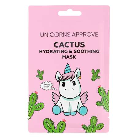 Тканевая маска для лица Unicorns Approve с экстрактом кактуса Увлажняющая и смягчающая 28мл LTA024216