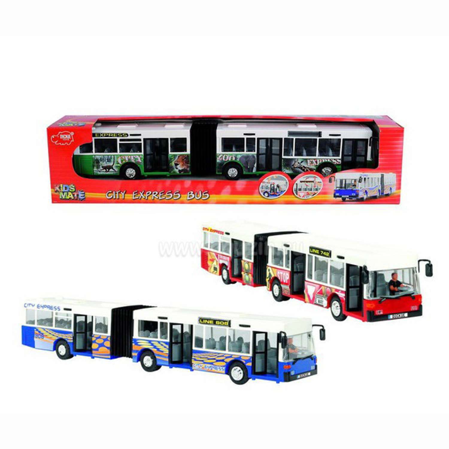 Городской автобус-экспресс Dickie инерционный 40 см в ассортименте 3314825 - фото 1