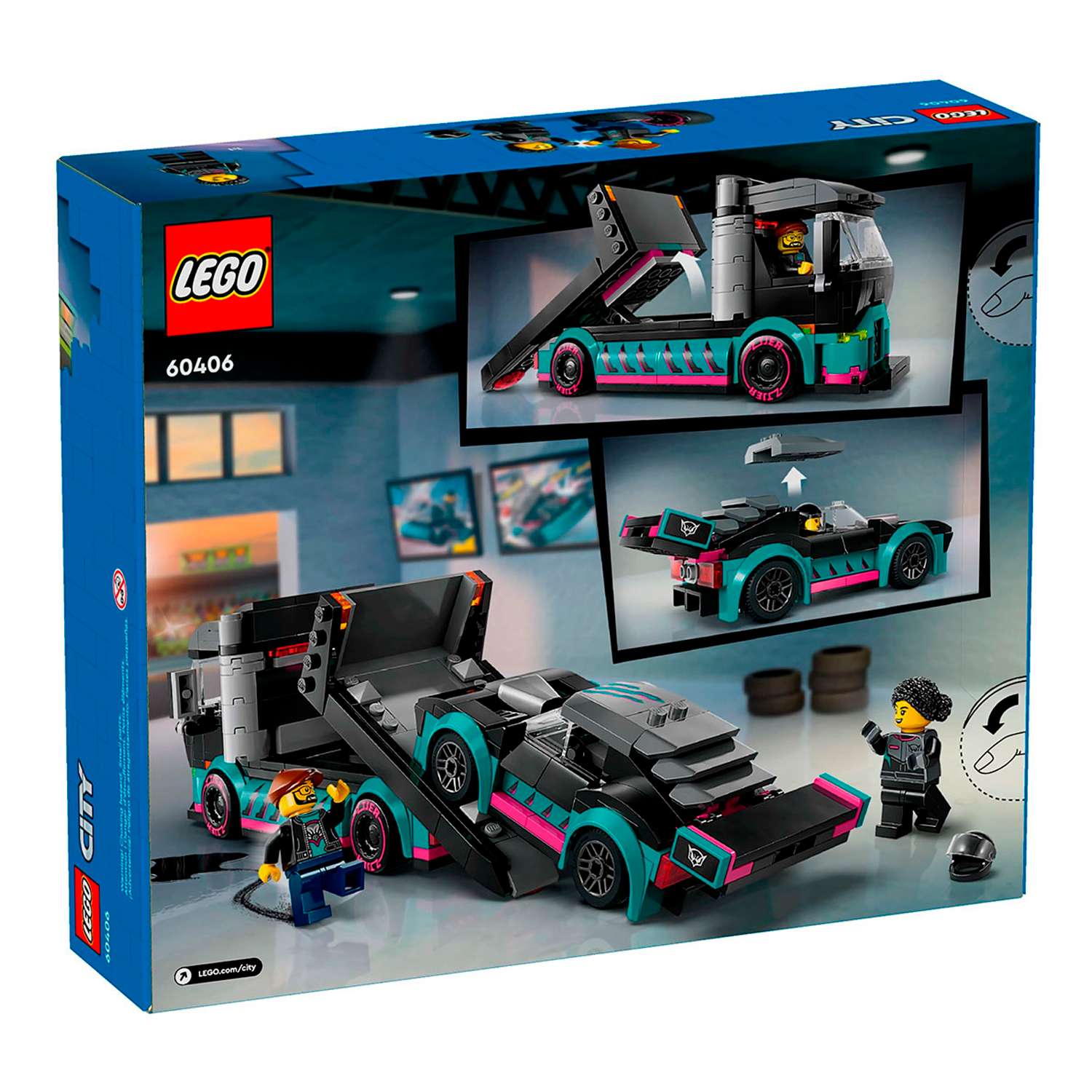 Конструктор детский LEGO City Гоночный автомобиль и автовоз 60406 - фото 14