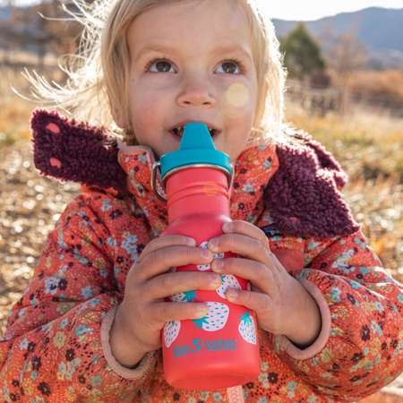 Детская бутылка Klean Kanteen Kid Classic Narrow Sippy 12oz Coral Strawberries 355 мл