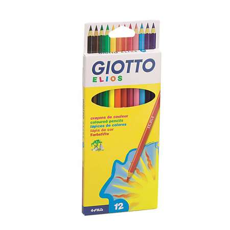 Цветные карандаши GIOTTO ELIOS 12 цв. Толщина грифеля 2,8 мм.