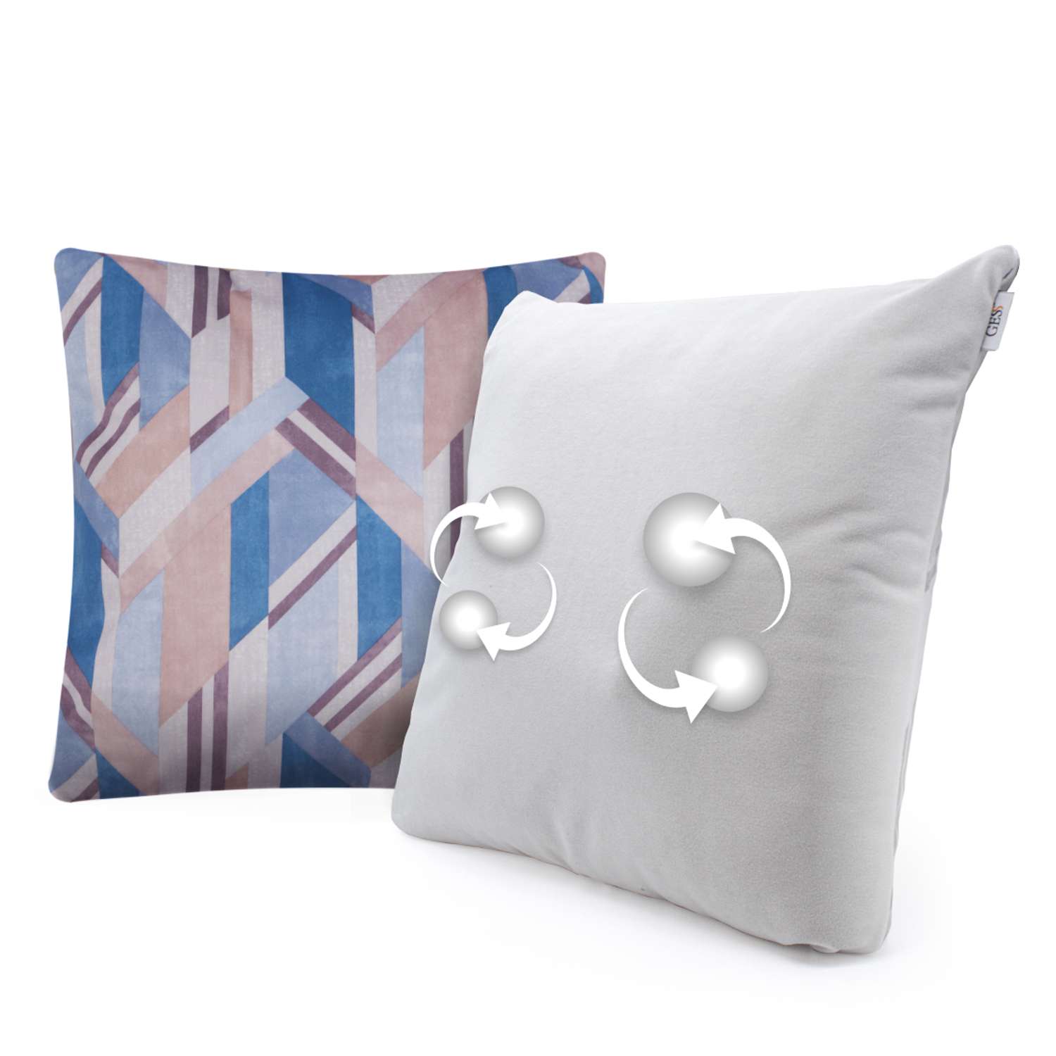 Массажная подушка для тела GESS Decora синяя в комплекте с декоративной подушкой 1шт и наволочками 2шт - фото 1