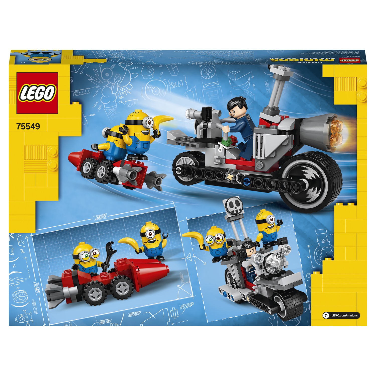 Конструктор LEGO Minions Невероятная погоня на мотоцикле 75549 купить по  цене 999 ₽ в интернет-магазине Детский мир