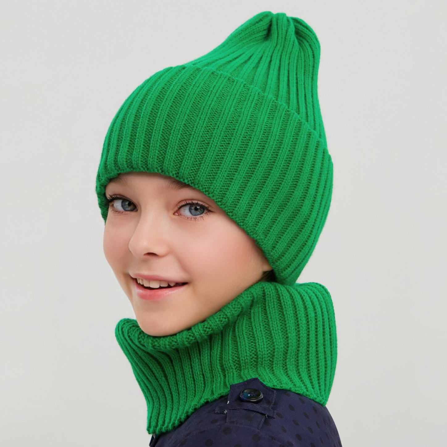 Шапка и снуд NYCkids NYC-H-35-pumpk-green - фото 6