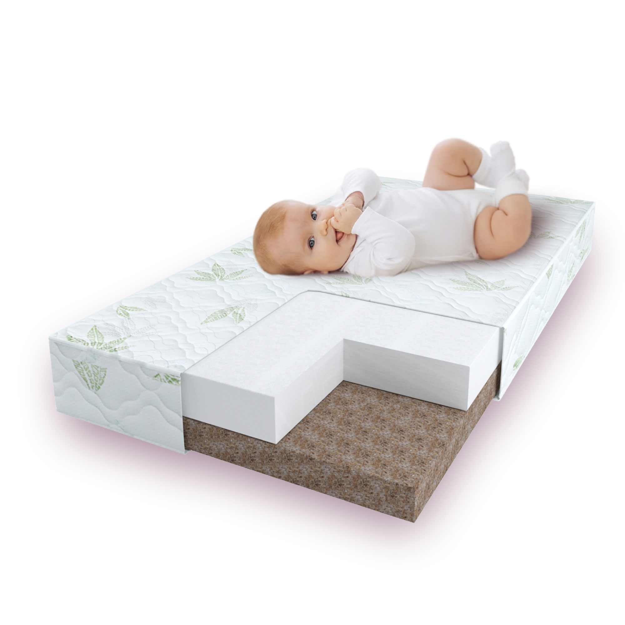 Матрас Aloe Vera Professional Amarobaby со съемным чехлом 1190x590х120 см AMARO-331260-AVP - фото 1