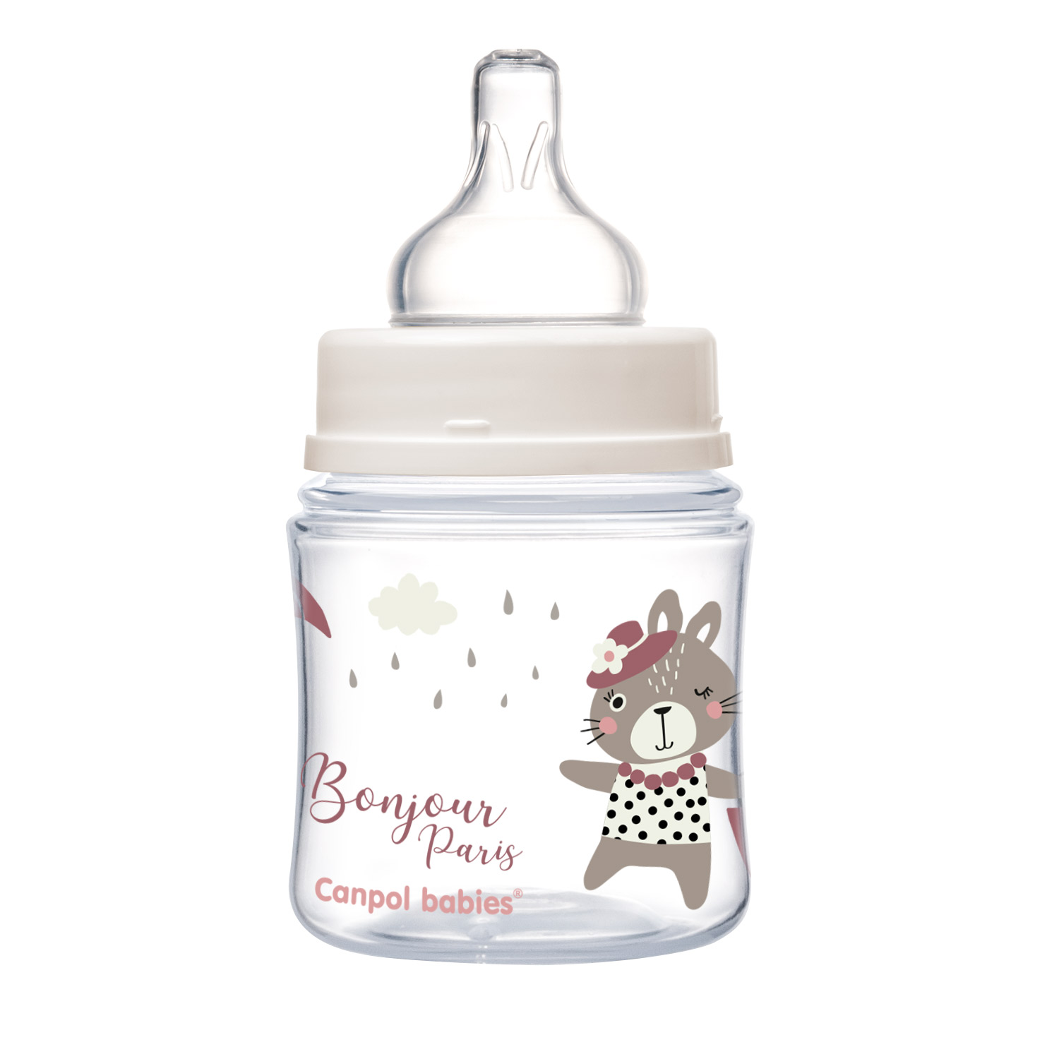 Бутылочка Canpol Babies PP Easy Start Bonjour Paris антиколиковая с широким горлом 120мл Розовая - фото 2