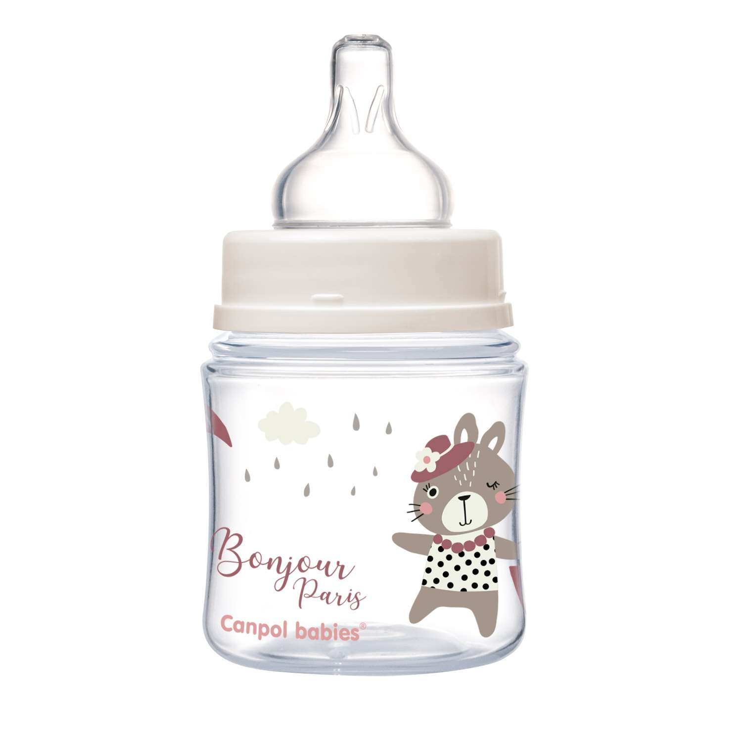 Бутылочка Canpol Babies PP Easy Start Bonjour Paris антиколиковая с широким горлом 120мл Розовая - фото 2