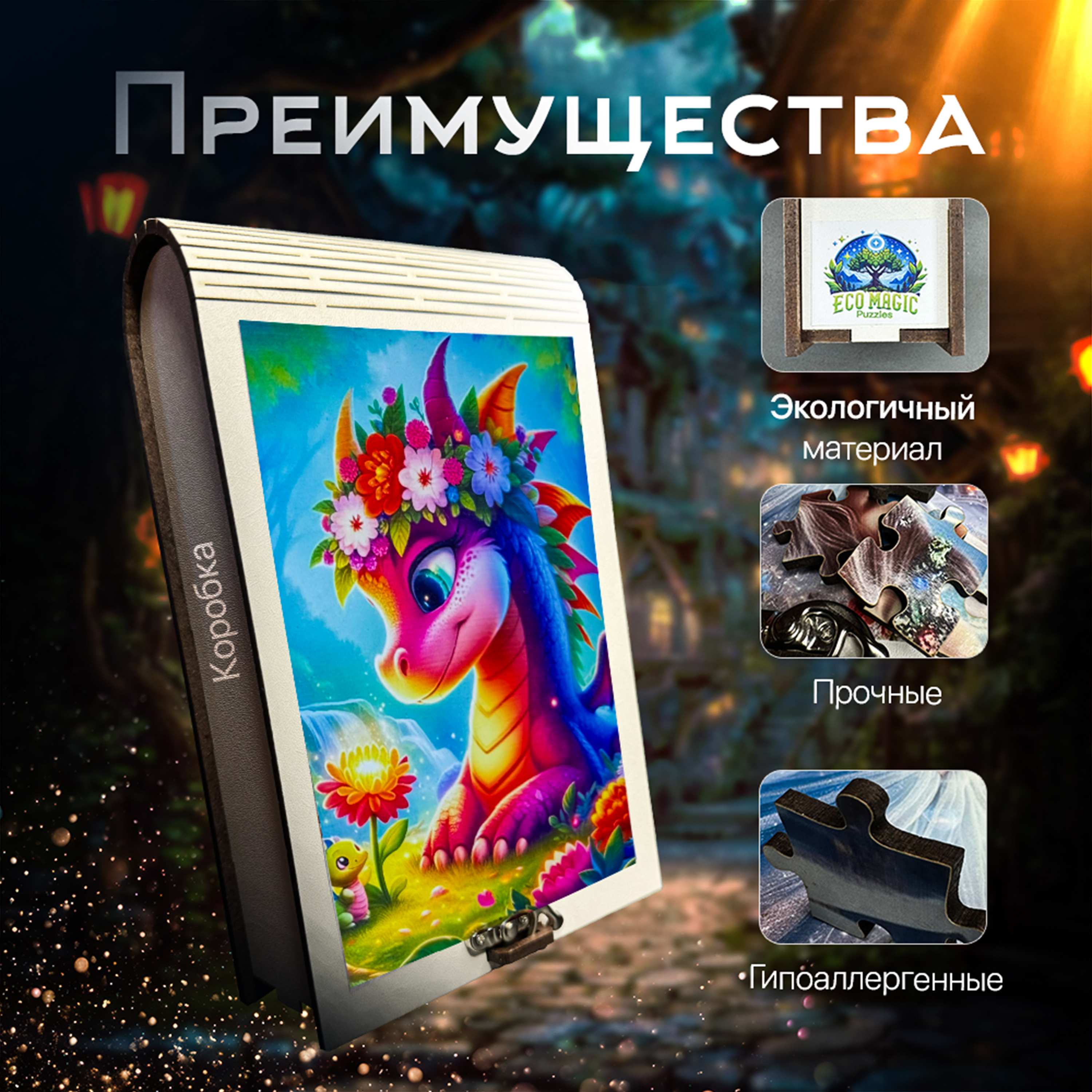 Пазлы Eco Magic Puzzles Волшебные драконы - фото 2