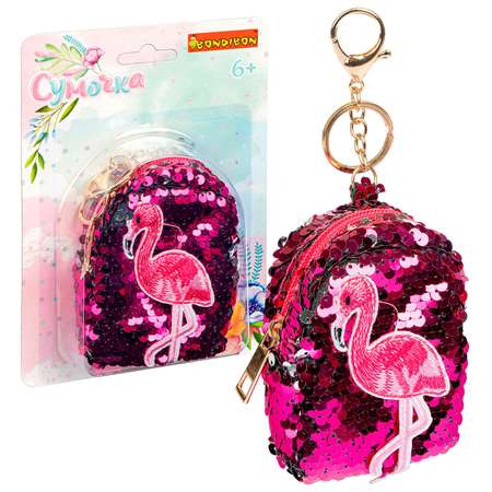 Сумочка BONDIBON Фламинго с пайетками