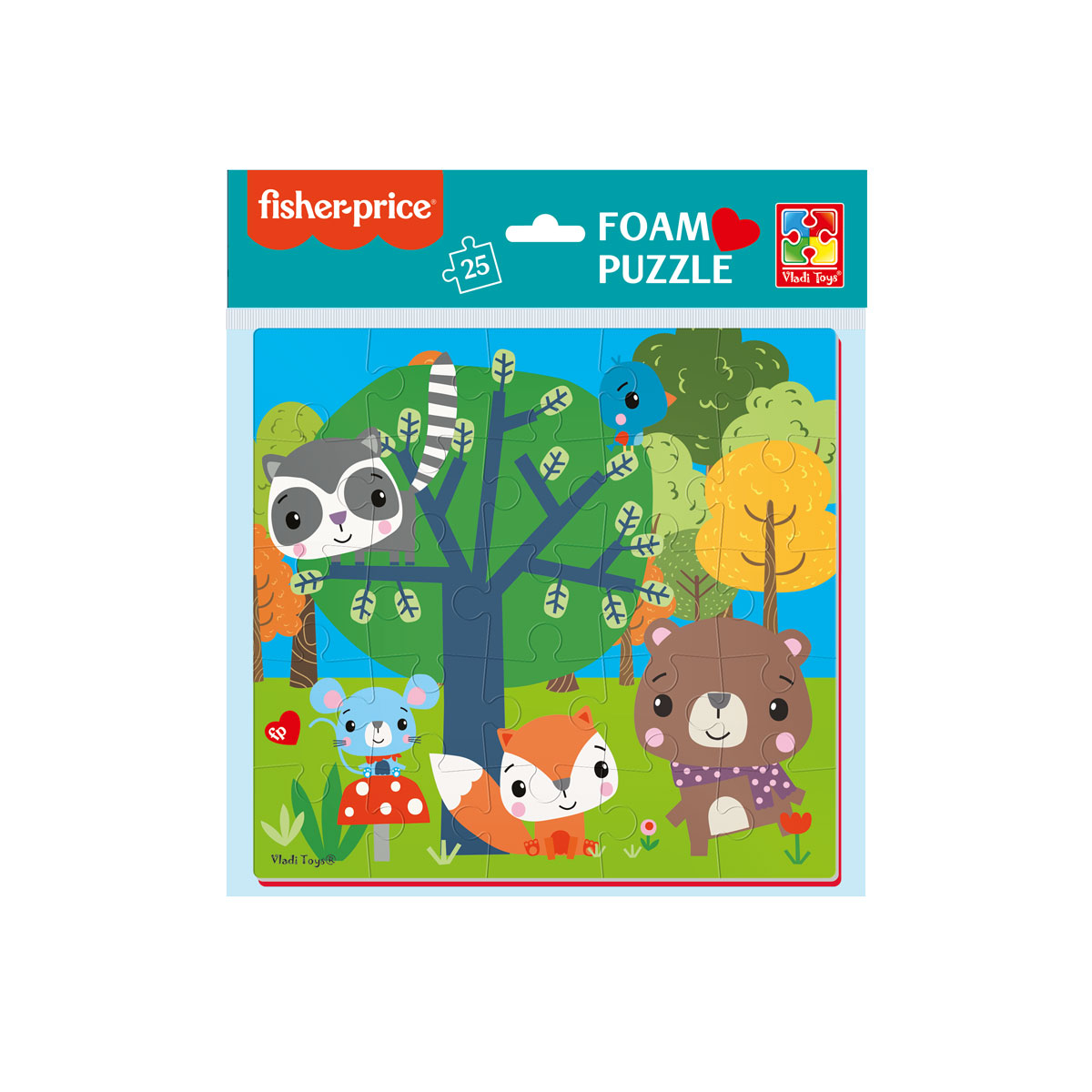 Пазл Vladi Toys мягкий Fisher-Price Лесные жители 25 элементов - фото 1