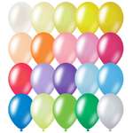 Воздушные шары Meshu металлик 20 цветов ассорти 100шт М12/30см