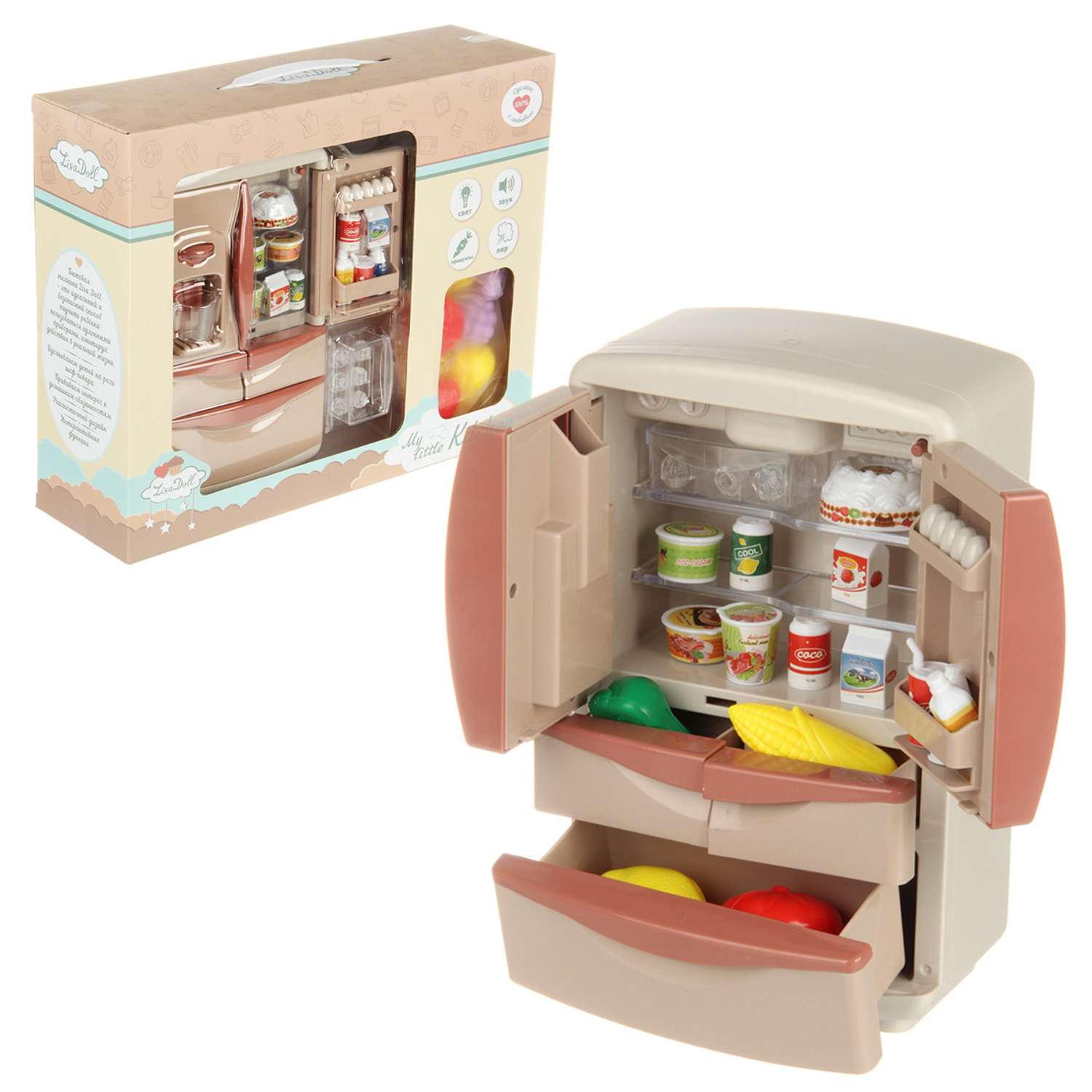 Холодильник Lisa Doll с продуктами на батарейках - фото 3