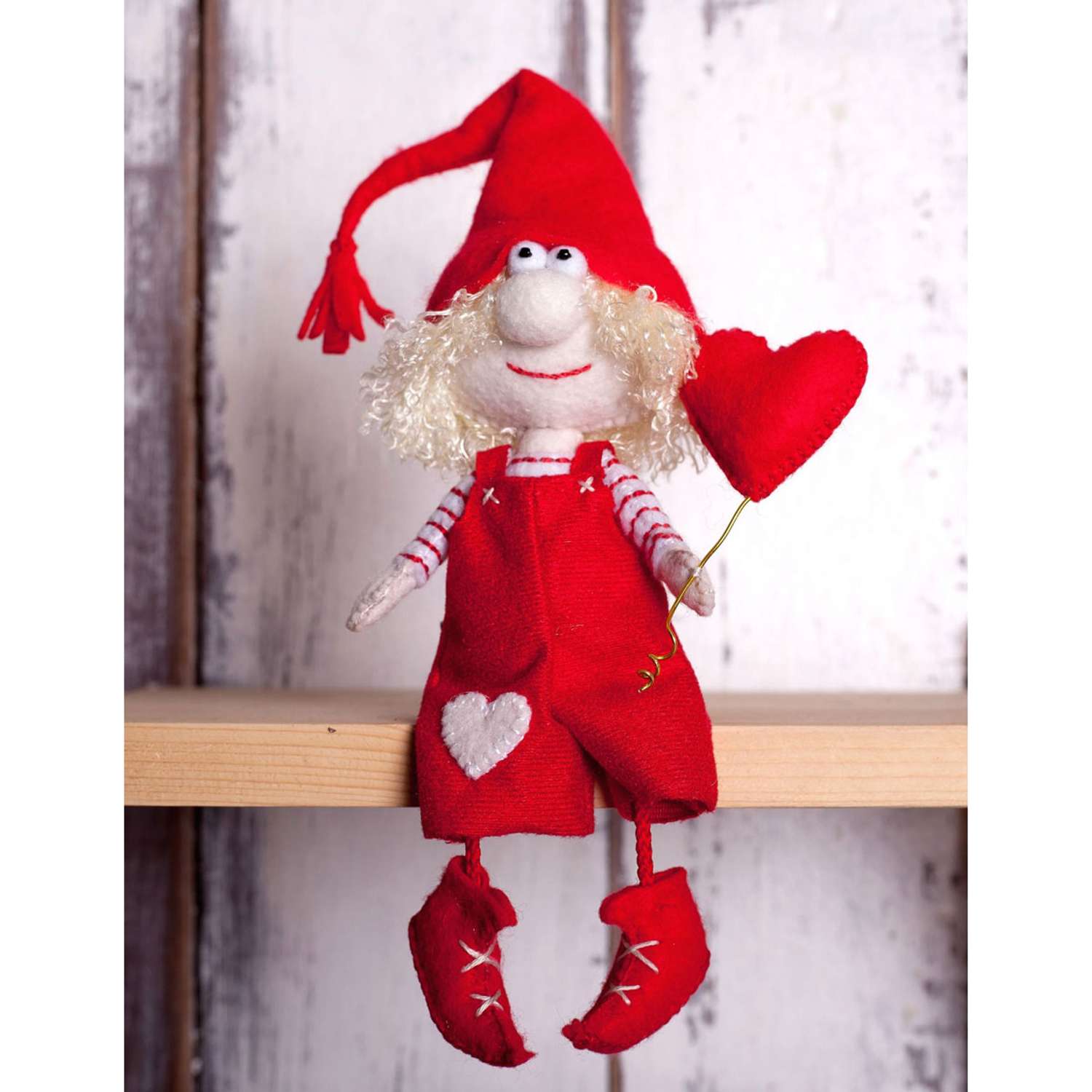Набор для творчества Кукла Перловка изготовление игрушки из фетра Влюбленный гном 15.5 см - фото 3