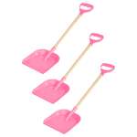 Набор детских лопат Задира для снега и песочницы с деревянной ручкой 60 см розовая - 3 шт