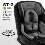 Автокресло детское AmaroBaby ST-3 Isofix класс D группа 0+ 1 2 3 серый