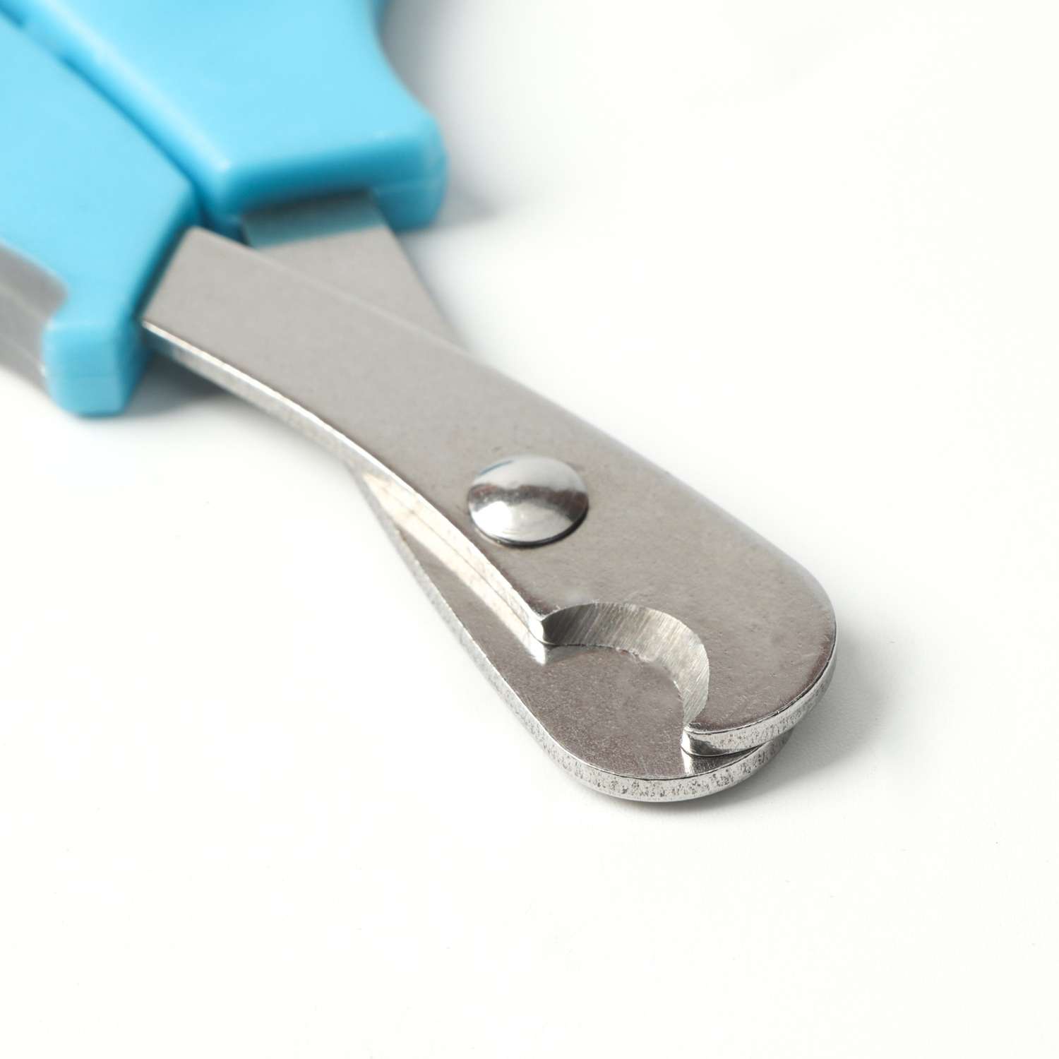 Ножницы-когтерезы Пижон средние с упором для пальца голубые с серым - фото 2