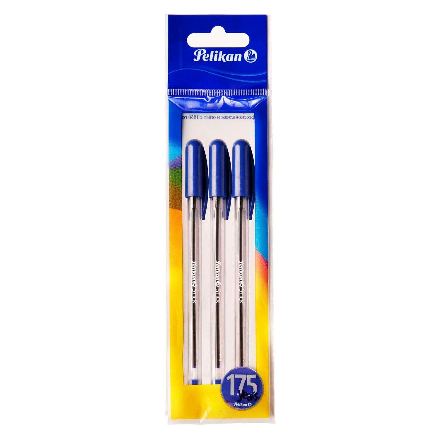 Ручки шариковые PELIKAN stick синие 3шт. - фото 2