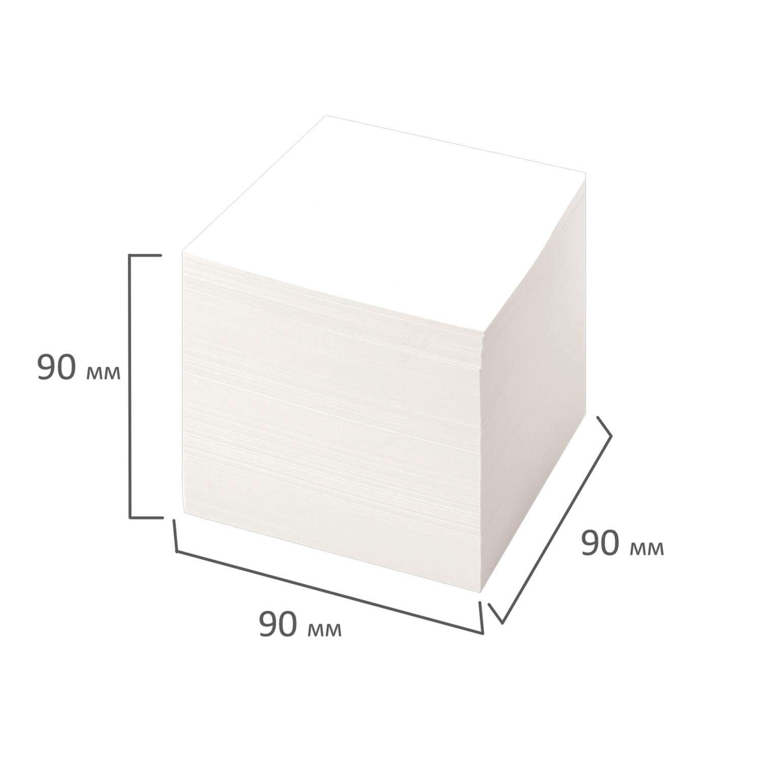 Блок бумажный Staff для записей и заметок непроклеенный куб 9х9х9 см белый - фото 5