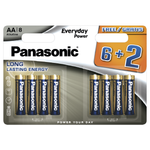 Щелочная батарейка PANASONIC AA Everyday Power promo pack в блистере 8шт LR6REE/8B2F