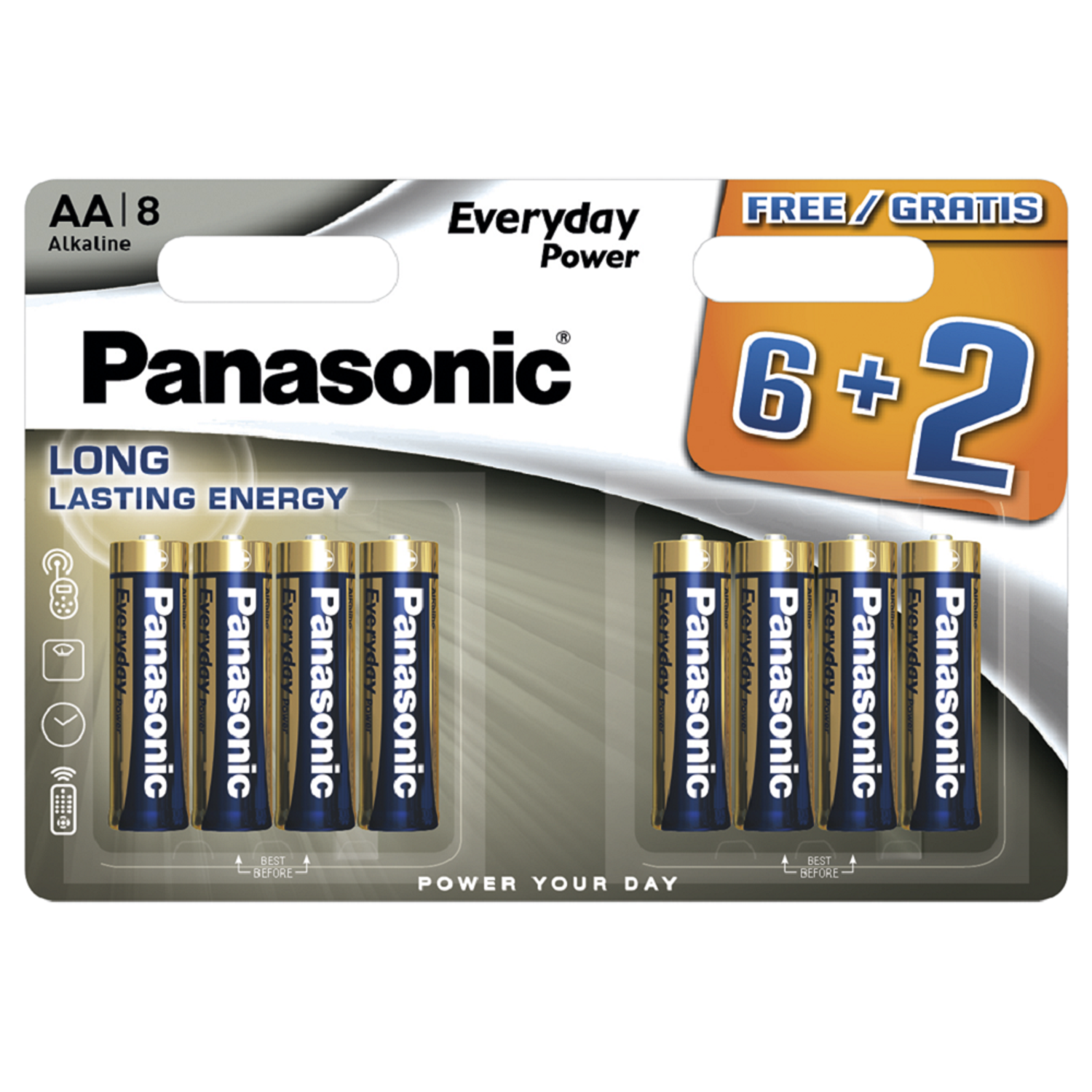 Щелочная батарейка PANASONIC AA Everyday Power promo pack в блистере 8шт LR6REE/8B2F - фото 1