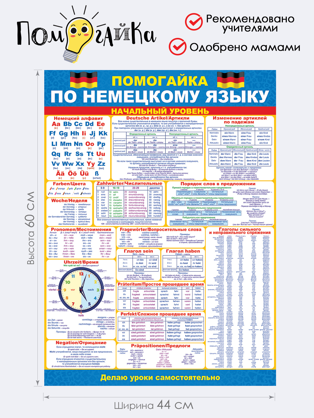 Плакат Открытая планета Плакат помогайка по Немецкий язык