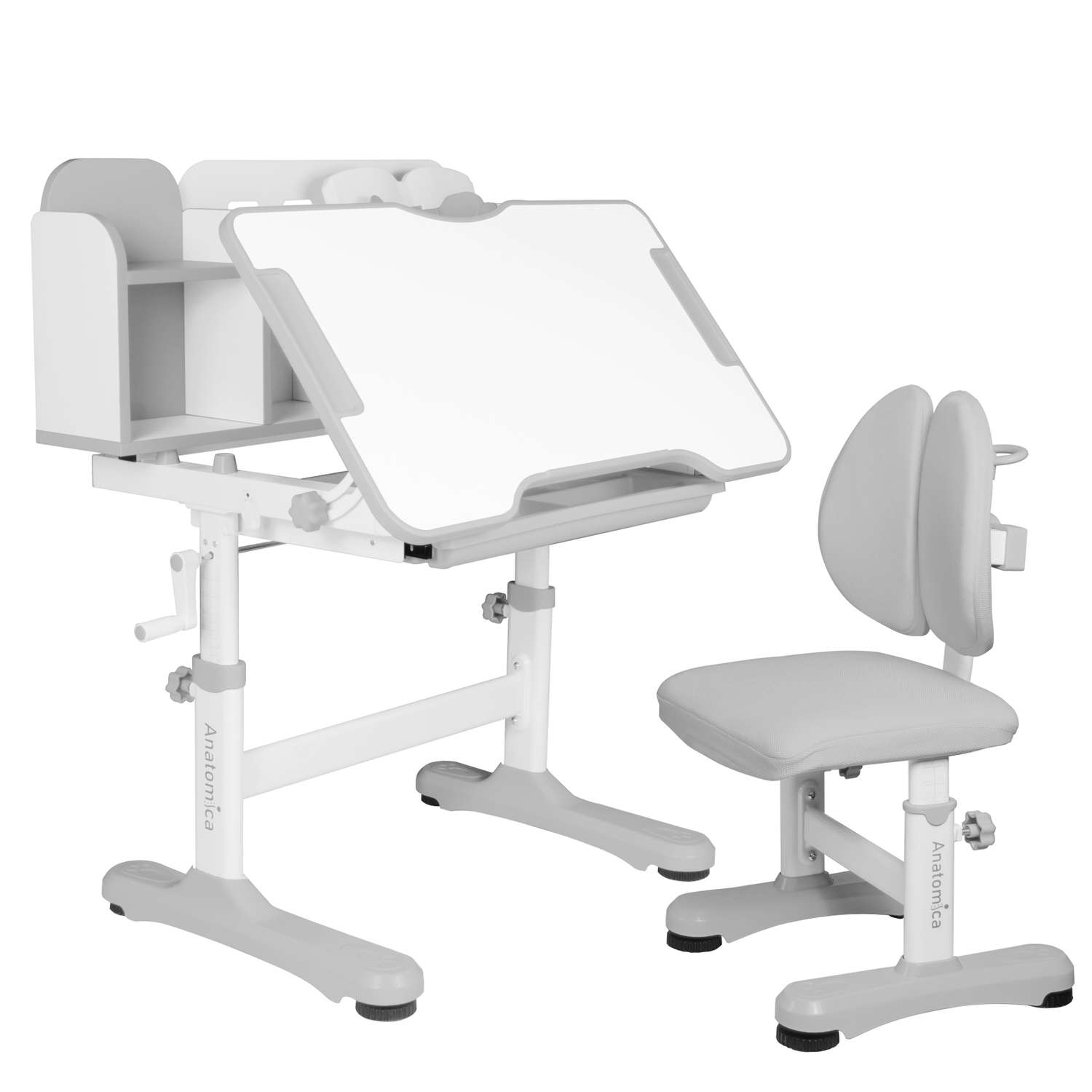 Комплект парта + стул Anatomica Umka серый - фото 1