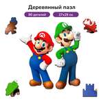 Пазл фигурный деревянный Active Puzzles Марио и Луиджи