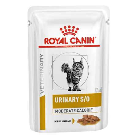 Корм для кошек ROYAL CANIN Urinary S/O Moderate Calorie Лечение и профилактика МКБ соус пауч 85г