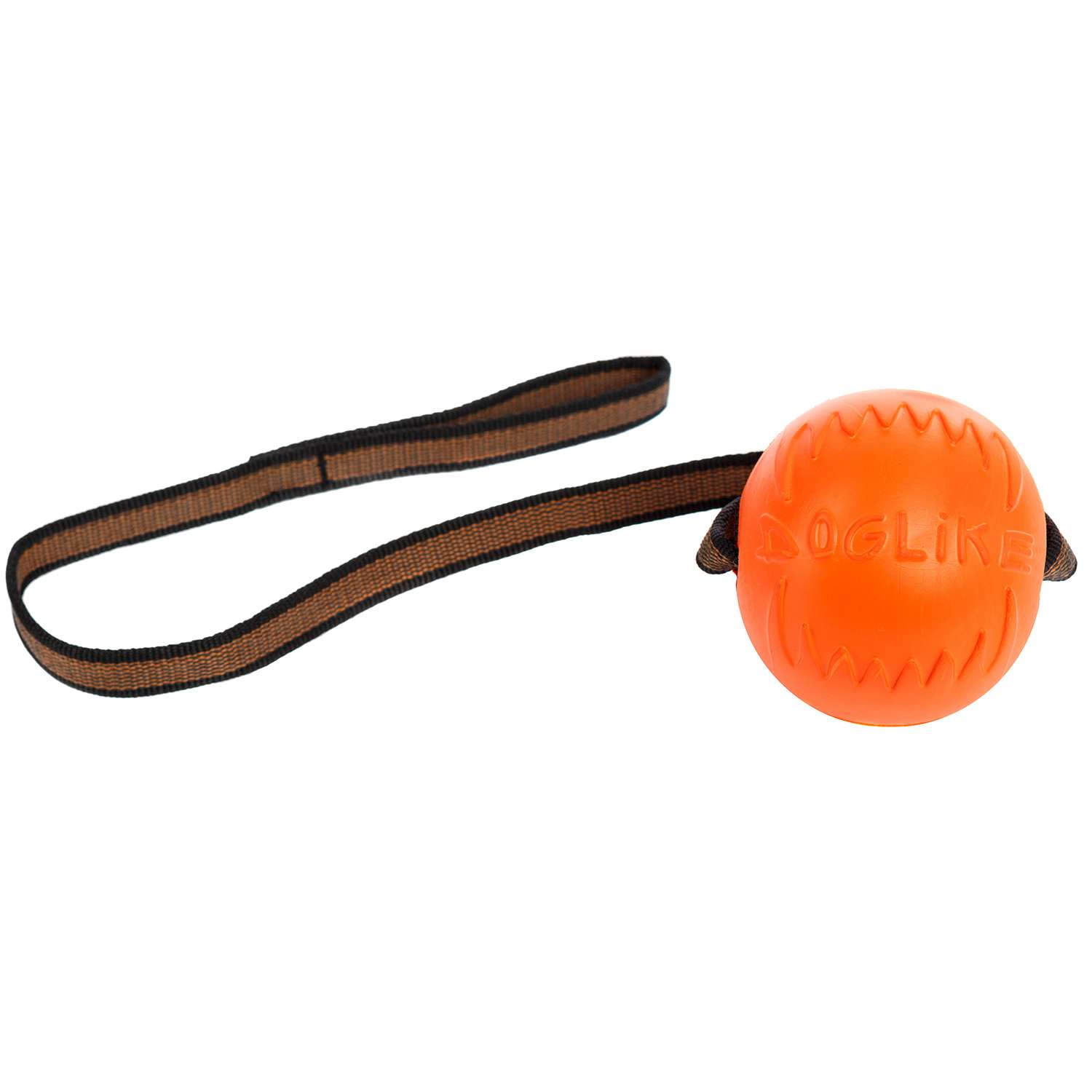 Игрушка для собак Doglike Мяч с лентой большой Оранжевый - фото 3