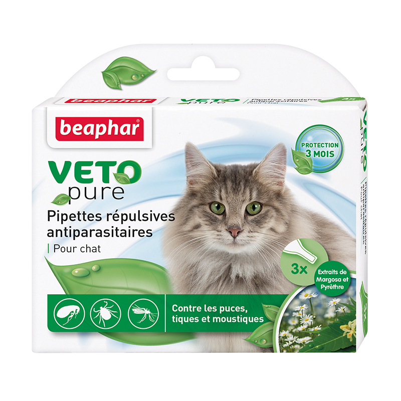 Капли для кошек Beaphar Veto pure от блох и клещей 3мл - фото 1