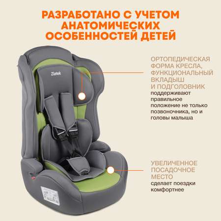 Детское автокресло ZLATEK ZL513 Lux зеленый лес