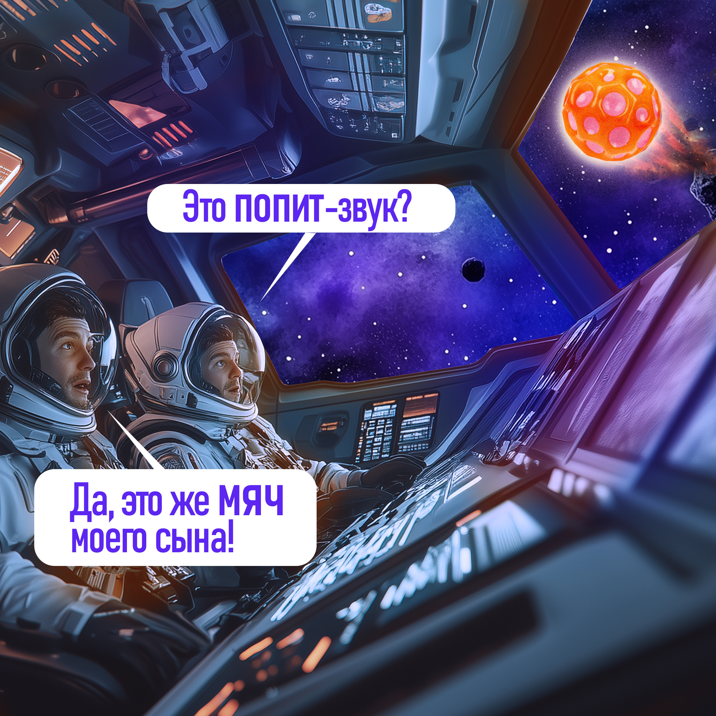 Мяч детский moon ball Крутой Замес 1TOY попрыгунчик лунный галактический мон бол розово-оранжевый - фото 3