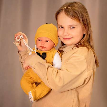Кукла Antonio Juan Реборн младенец Пипо в жёлтом 42 см мягконабивная 33234