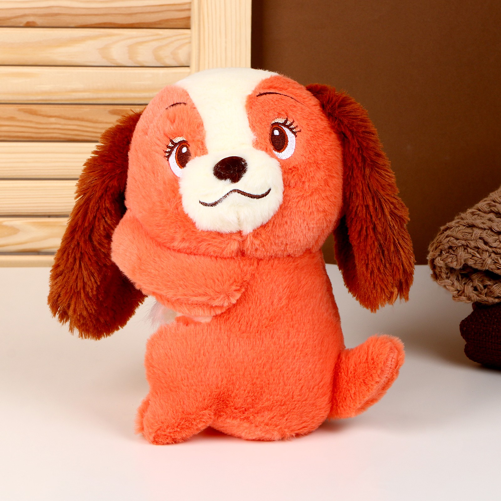 Мягкая игрушка Sima-Land «Собачка» 20 см цвет красный - фото 2