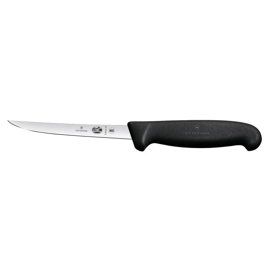 Нож кухонный Victorinox Fibrox 5.6203.09 стальной для птицы лезвие 90 мм прямая заточка черный - фото 1