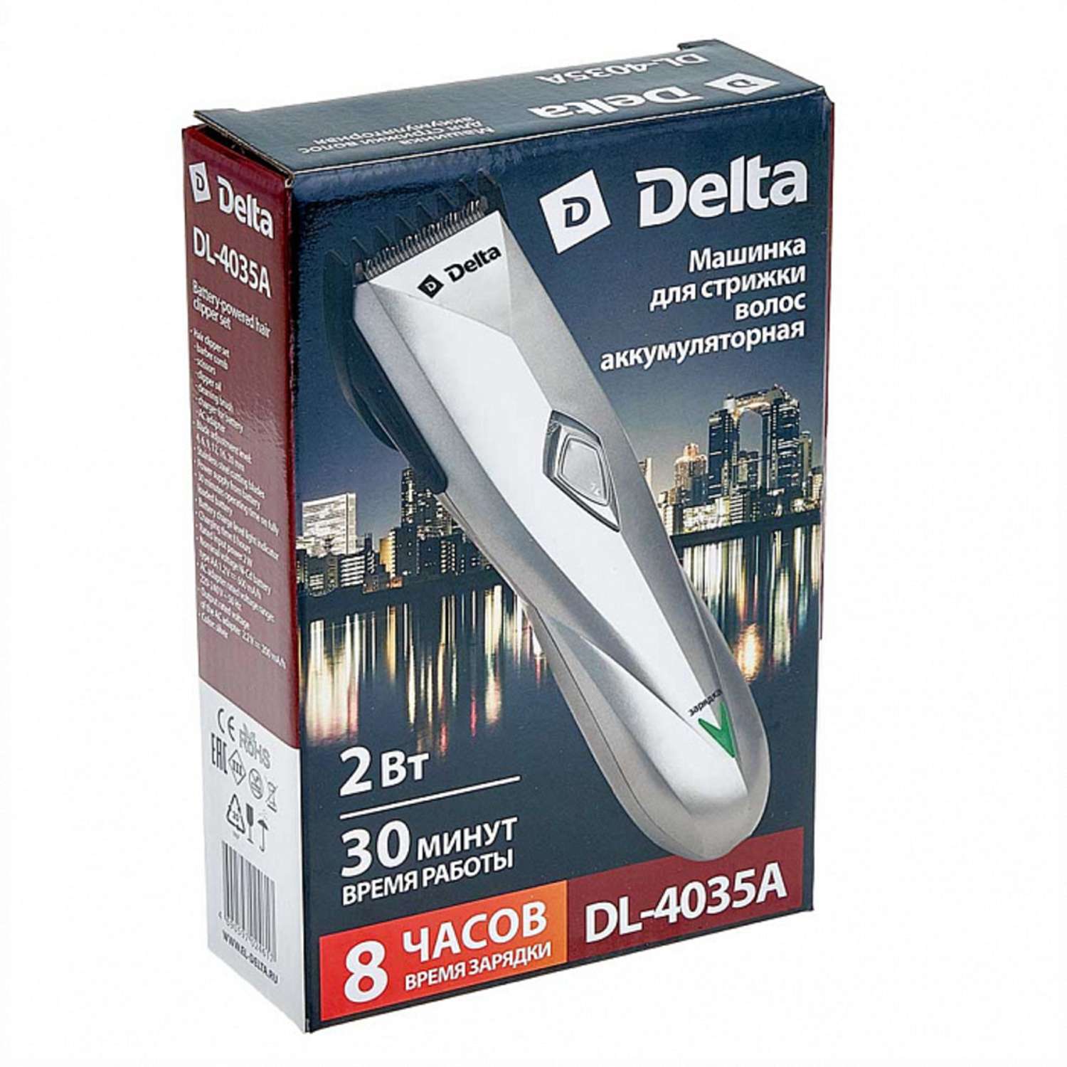 Машинка для стрижки волос Delta DL-4035A серебро 2Вт (40) - фото 5