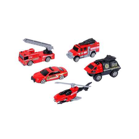 Машинки металлические ДЖАМБО игровой набор пожарной техники 5 шт JB0403969