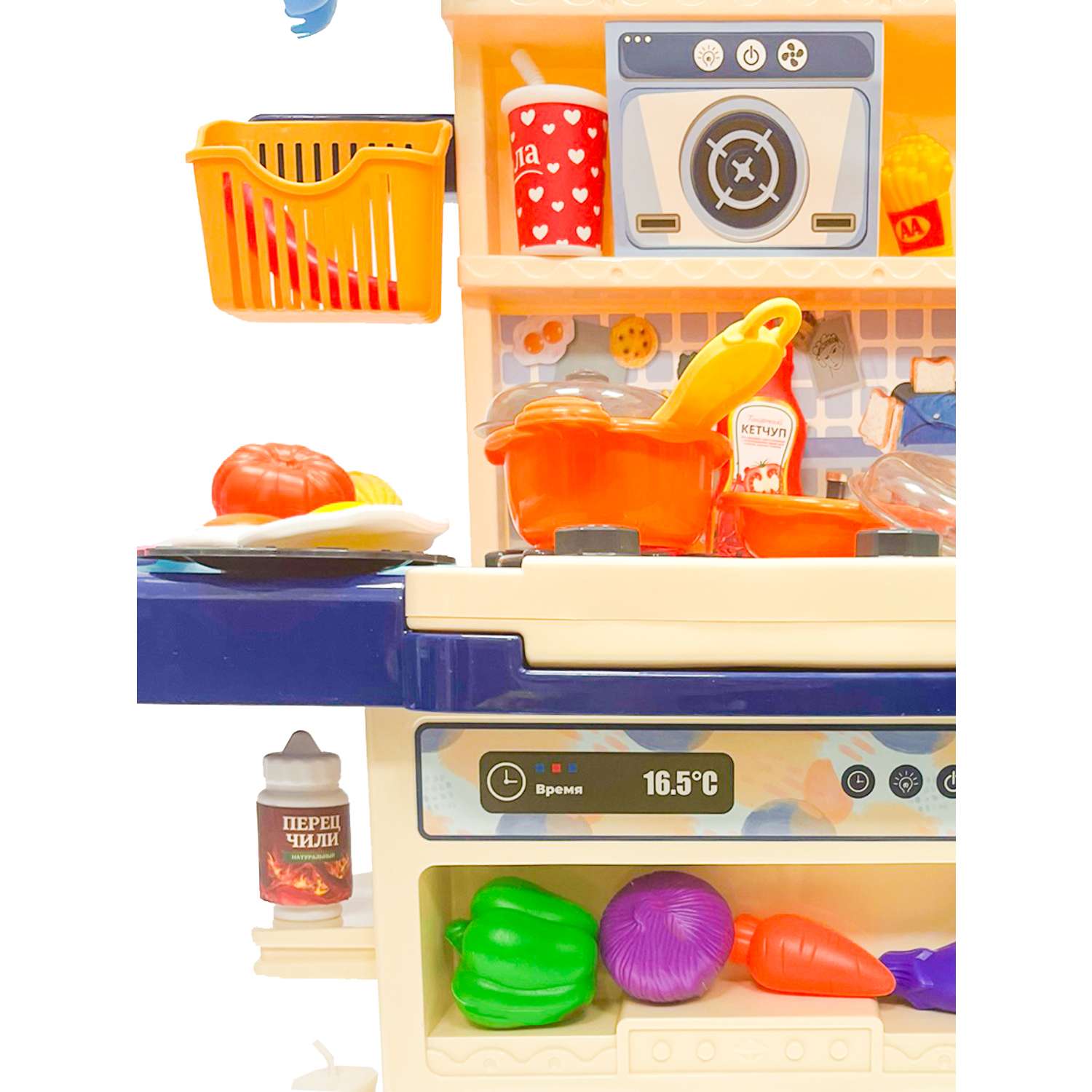 Детская кухня SHARKTOYS со светом звуком водой 44 предмета - фото 6