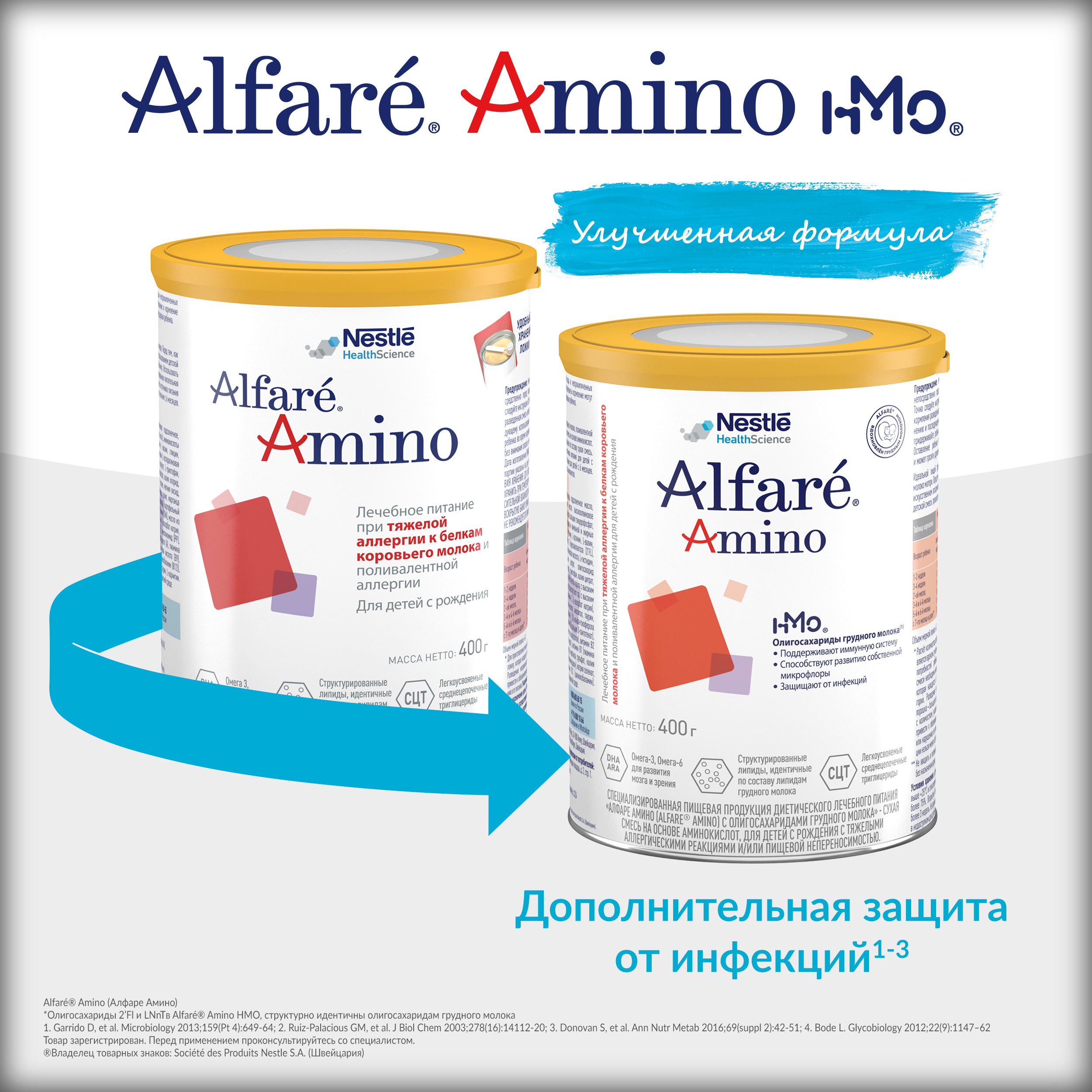 Cмесь Nestle Alfare Amino HMO 400г с 0месяцев - фото 5