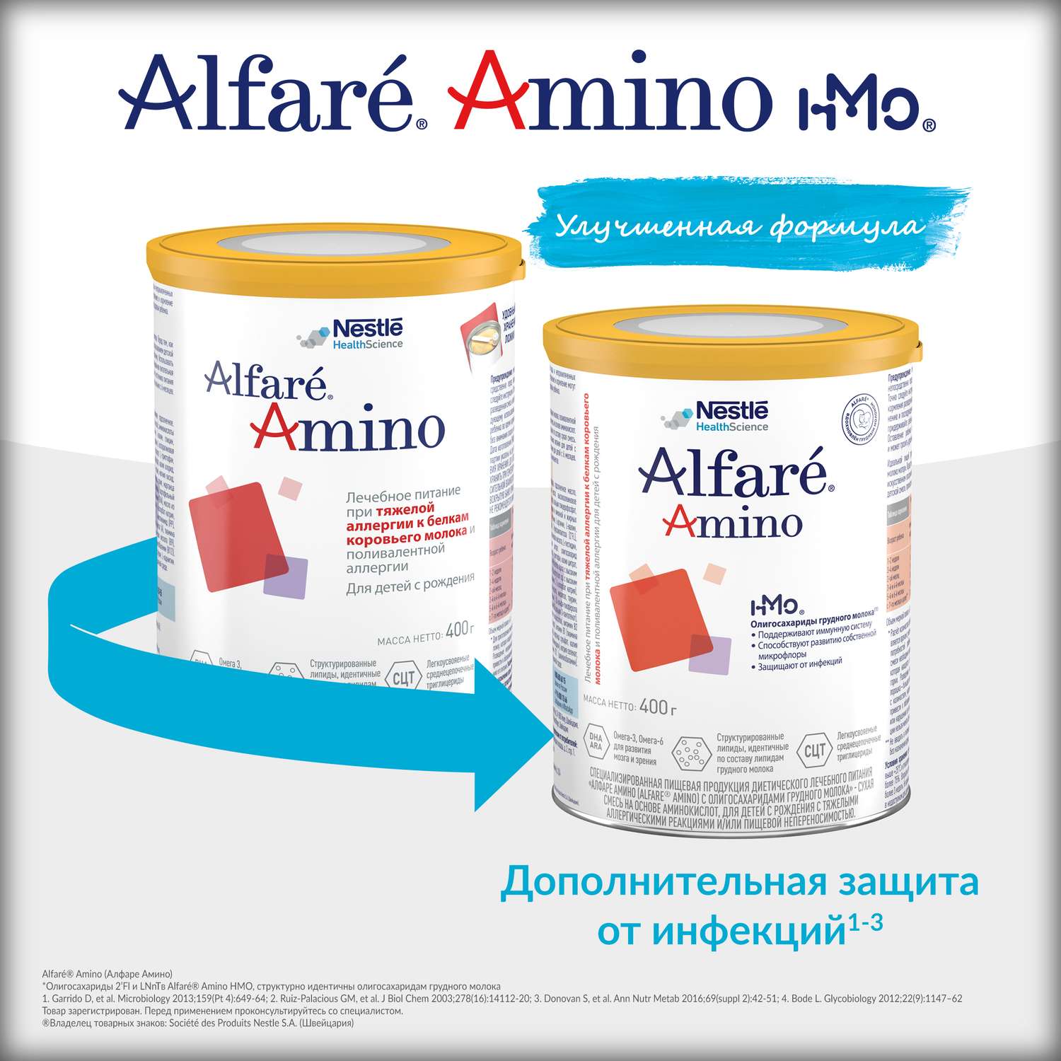Cмесь Nestle Alfare Amino HMO 400г с 0месяцев - фото 5