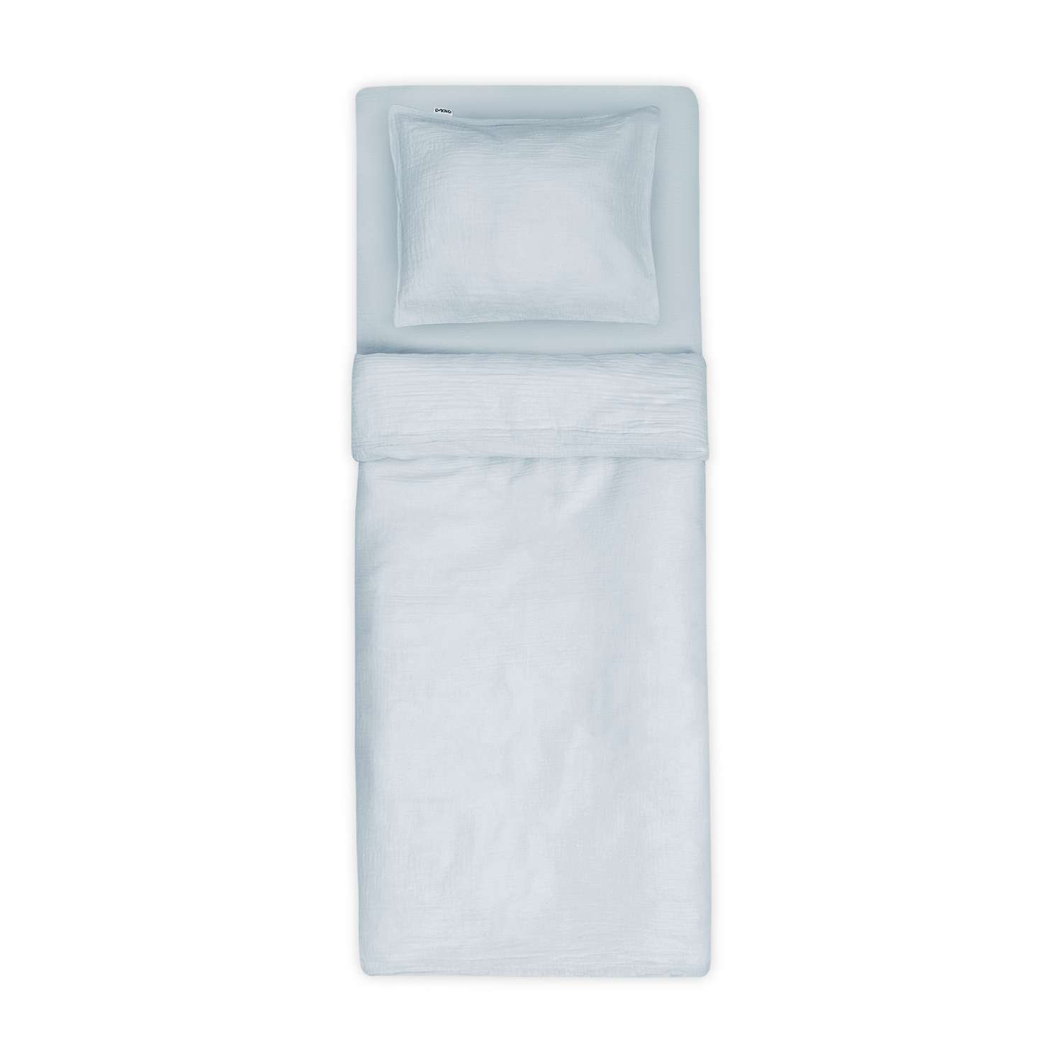 Комплект постельного белья LUKNO Муслиновое для малышей голубое 3 предмета - фото 2