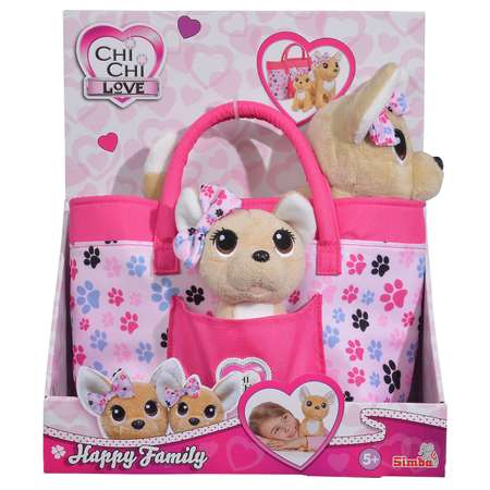 Игрушка мягкая Chi Chi Love Счастливая семья 2 собачки в сумочке 5893213