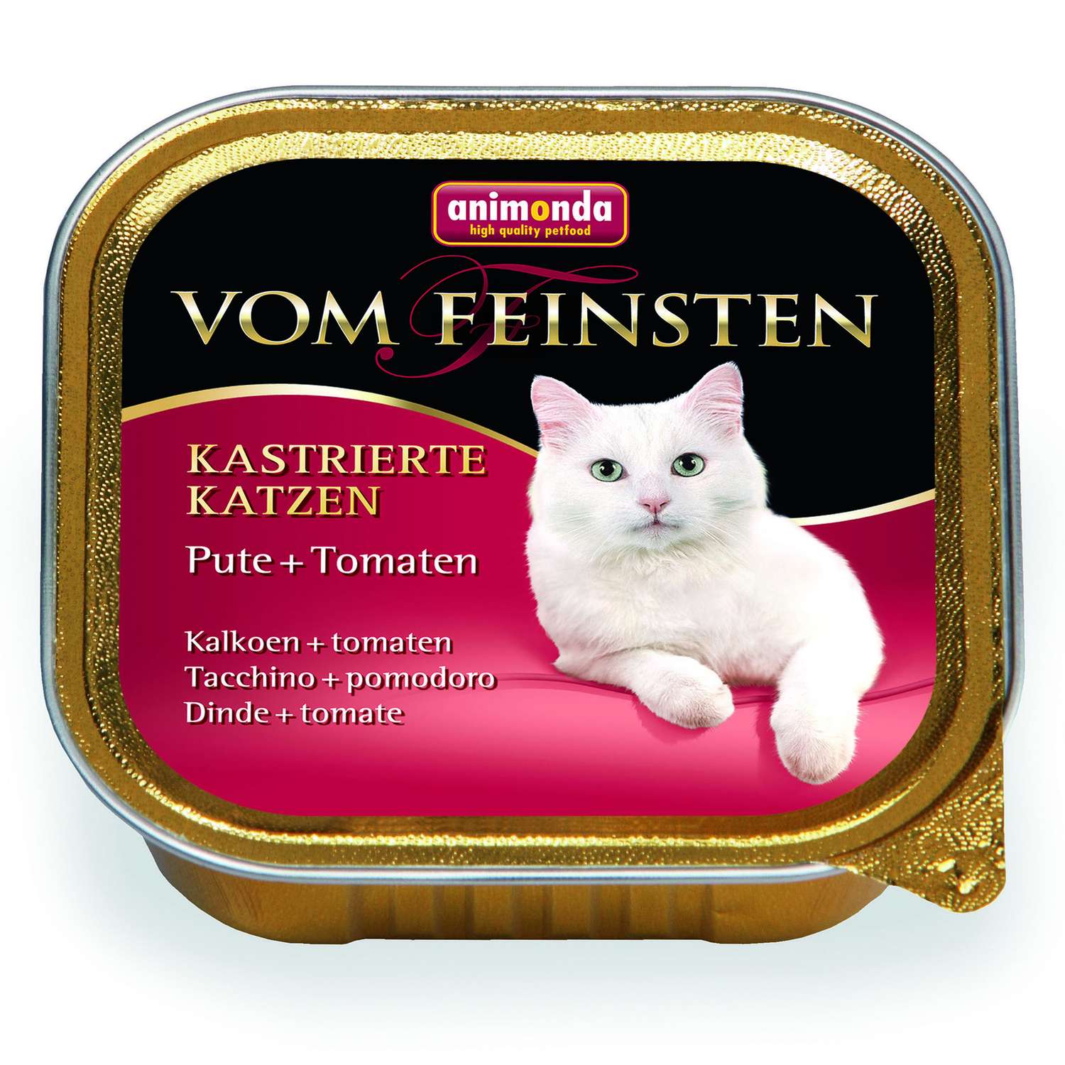 Корм влажный для кошек ANIMONDA 100г для кастрированных Vom Feinsten с индейкой и томатами пауч - фото 1